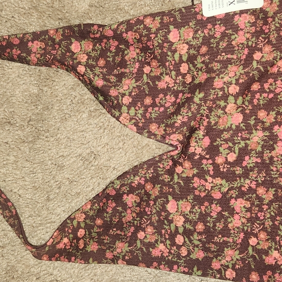 Intimately Free People BNWT Maroon Floral Thong Tie Bodysuit - Picture 5 of 6